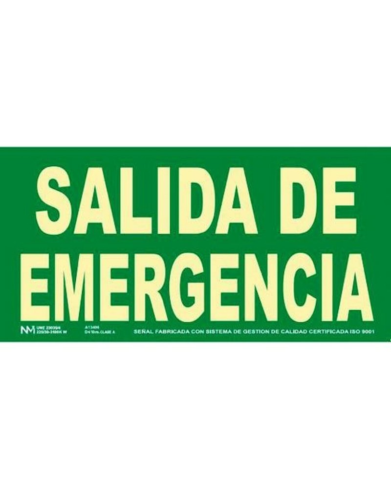 "EMERGENCY EXIT" sign. 2000 Archive - PVC 32 x 16 cm
